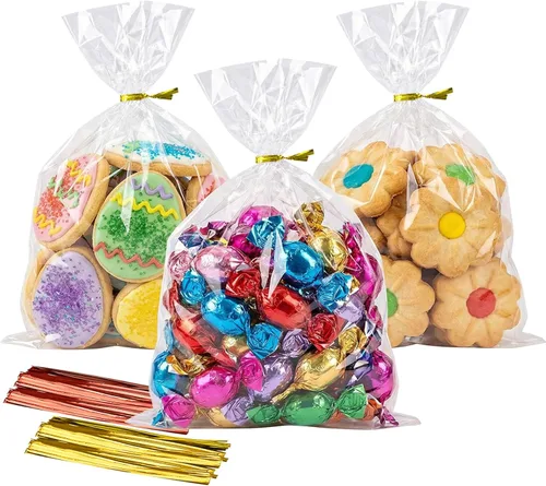 Vista 8 de Morepack Bolsas para barra de pretzel, 2 x 10 pulgadas, 200 bolsas individuales de pretzel con lazos