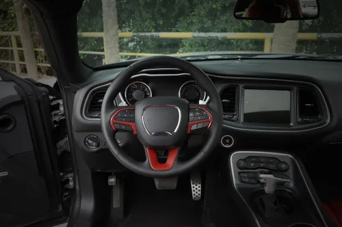 Vista 4 de GZXinWei Adhesivo para cubierta de marco interior de fibra de carbono para Dodge Dodge Challenger 2015-2023 Charger 2016-2023