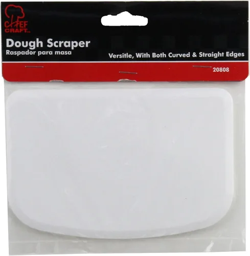 Vista 2 de Chef Craft Raspador de masa de plástico clásico, 4 pulgadas de altura 5.5 pulgadas de largo, blanco