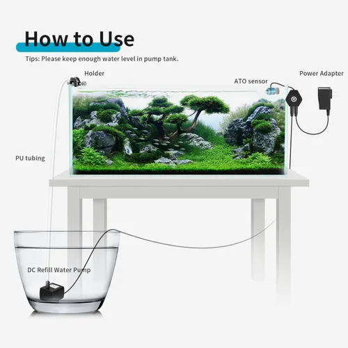 Vista 4 de FZONE Acuario ATO con controlador, QST2.0 Auto Top Off System para acuario de agua salada y acuario de agua dulce