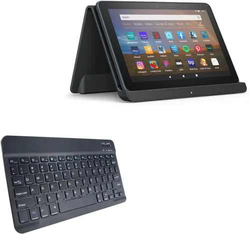 BoxWave Teclado compatible con Amazon Fire HD 8 (10ª generación 2020), teclado Bluetooth SlimKeys, teclado portátil con comandos integrados para