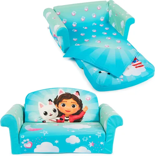 Vista 9 de Marshmallow Cocomelon - Sofá cama 3 en 1 para bebés, sofá convertible para niños, sofá cama y tapete de espuma para siesta con manta adjunta