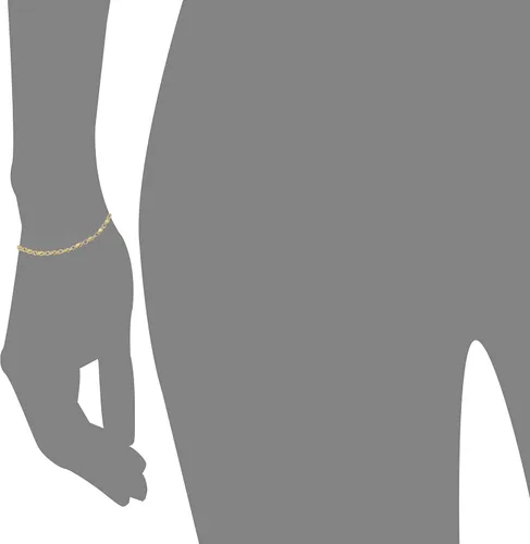 Vista 5 de Pulsera y tobillera con forma de corazón oro fino de 10ct (0,14") para mujer y niña