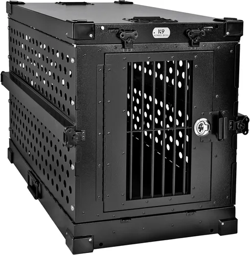 Vista 10 de K9 Kennel Boss - Jaula para Perros de Aluminio Resistente con Recubrimiento en Polvo Completamente Plegable - Pequeña (Negro)