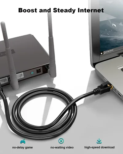 Vista 7 de Yauhody CAT 8 Ethernet Cable, 3ft (5 Pack) Ultra High Speed 40Gbps 2000MHz SFTP 26AWG CAT8 Cable LAN Internet Network Cord with Gold Plated RJ45