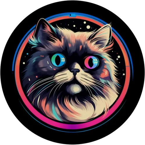 Vista 3 de Divertidos PopSockets de gato del Himalaya en el espacio, astronauta cósmico, gatito, PopGrip intercambiable