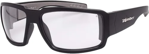 BOMBER Gafas de Seguridad Transparentes para Hombres, Marco Negro Mate con Lente de Seguridad Transparente de Policarbonato Cumple con z87 BG101