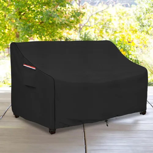 Vista 5 de okcool Funda resistente para sofá de patio, 100% impermeable, de 3 plazas, para exteriores de hasta 76 pulgadas de ancho x 32.5 pulgadas