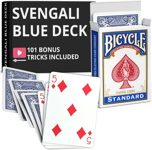Vista 38 de Ted's Sterling Magic Precision Blue Rider Back Bicicleta Svengali Deck con instrucciones para más de 100 trucos (2 de clubes)