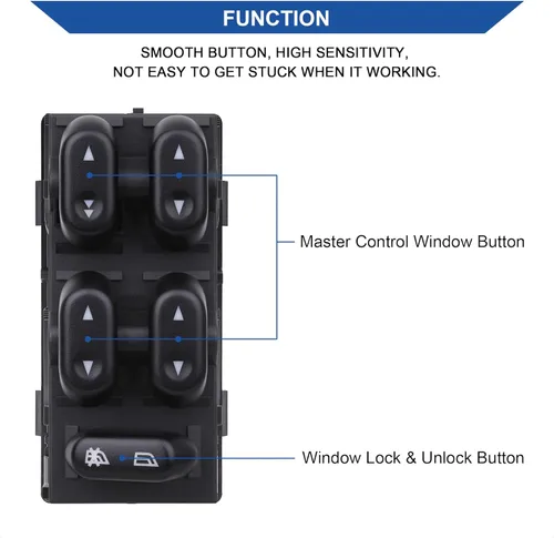 Vista 3 de Power Master - Interruptor de ventana compatible con Ford F150 2004-2008, Ford Expedition 2003-2006, Crown Victoria 2003-2008, Lincoln Mark LT