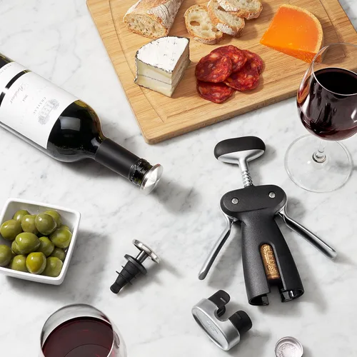 Vista 8 de OXO Sacacorchos de camarero de doble palanca de acero, plata/negro, 1 CT