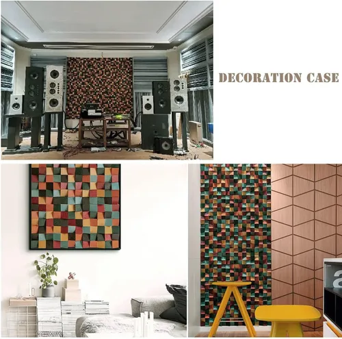 Vista 5 de Difusor acústico – Paneles de pared a prueba de sonido de 11.8 x 11.8 x 1.2 pulgadas, paneles acústicos de madera que reducen el eco distintivo