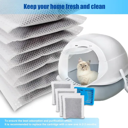 Vista 7 de Paquete de 4 filtros de carbón de repuesto para purificador de aire Catit Magic Blue Cat Litter Box