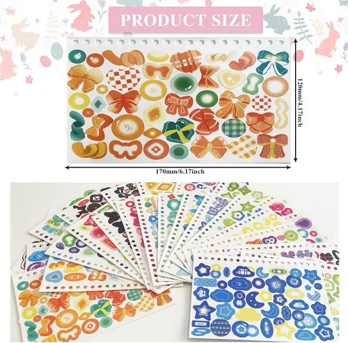 Vista 2 de Libro de 2500 Calcomanías Kpop para Tarjetas Fotográficas - Purpurina, Mariposa, Corazón, Cintas, Calcomanías Decorativas para Niños, Niñas, Chicos