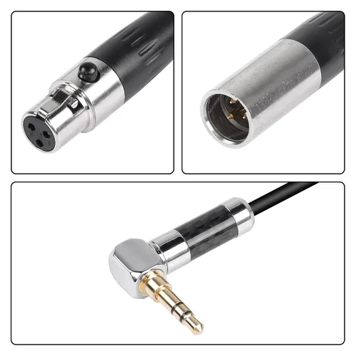Vista 2 de CERRXIAN Cable de micrófono estéreo doble XLR a 0.138 in, 90 grados 0.138 in 1/8 pulgadas TRS macho a mini XLR M+F Y cable divisor para conversión
