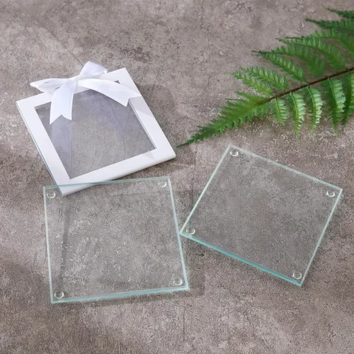 Vista 7 de Posavasos de cristal transparente para bebidas (juego de 12) Decoración del hogar o recuerdo de fiesta de bricolaje