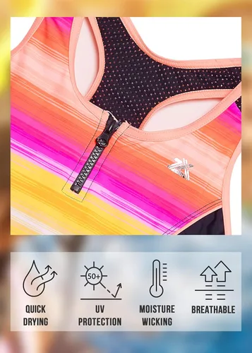 Vista 2 de ZeroXposur Traje de baño para niñas grandes - Traje de baño para niñas - Trajes de baño para niñas - Trajes de baño de una pieza