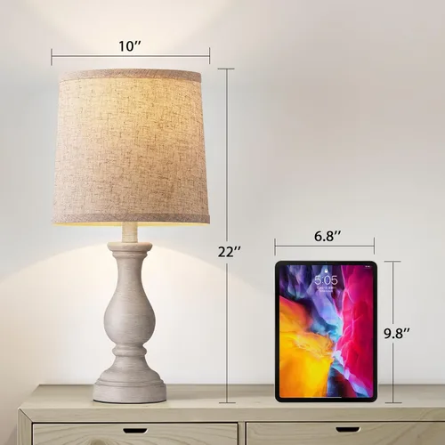 Vista 4 de Seealle Lámparas de mesa de granja, lámpara rústica de 22 pulgadas para dormitorio, sala de estar, lámparas de noche bohemias para mesas de noche