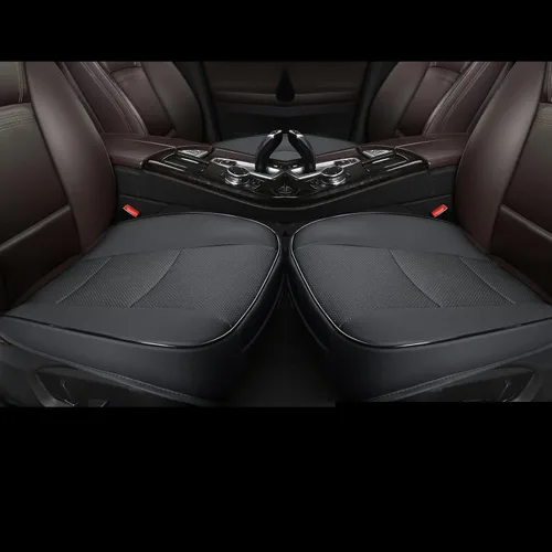 1 par de fundas de asiento delantero de automóvil de piel sintética, fundas de cojín para asiento delantero de automóvil, protector de asiento