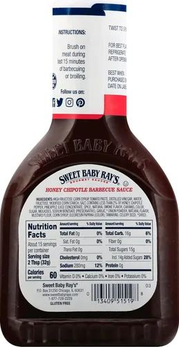 Vista 3 de Sweet Baby Ray's Salsa de barbacoa, chipotle de miel (18 onzas (paquete de 4))