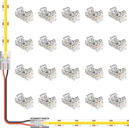 Vista 8 de MIWISE Kit de conectores de 8mm para tira de luces LED COB de 2 pines, 12 piezas de conectores sin espacio en forma de L/esquina, conectores