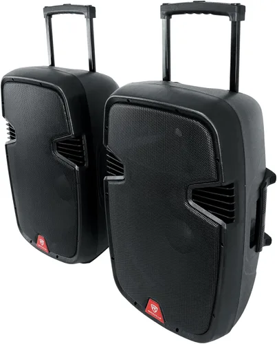 Vista 4 de Rockville Paquete RAMSYS15: (2) altavoces DJ/PA recargables de 15 pulgadas, (2) soportes para altavoces trípode, (2) micrófonos inalámbricos, pico