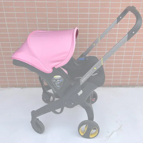Vista 6 de Accesorios de Repuesto para Cochecito Capota, Escudo de Protección, Parasol Textil Compatible con Asiento de Automóvil y Cochecito Doona (Rosa Claro)