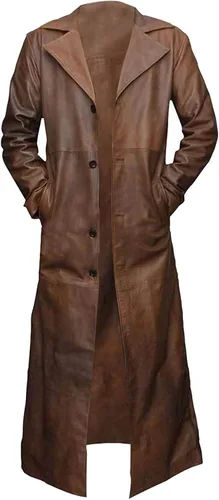 Gabardina de cuero para hombre, estilo clásico alemán de la Segunda Guerra Mundial, uniforme alemán WW2, uniforme alemán WW1
