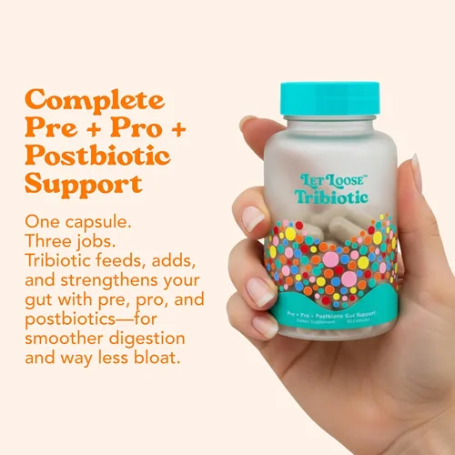 Vista 5 de Píldoras tribióticas diarias - Probióticos, prebióticos y postbióticos para alimentar tu microbioma y apoyar una digestión diaria suave, salud
