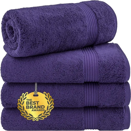 Vista 25 de Cotton Paradise 100% Cotton Turkish Washcloth Set for Bathroom, 4 Piece Soft Absorbent Small Hand Face Towels Wash Rags, Lilac