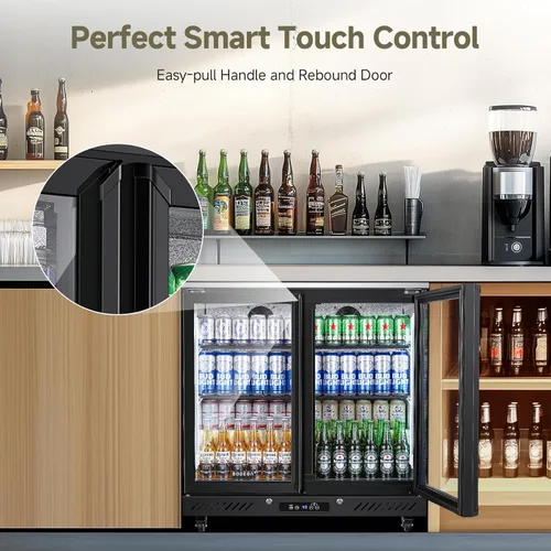 Vista 4 de BODEGACOOLER Back Bar Cooler with 2 Glass Doors,7.7 Cu.ft Commercial Back Bar Beverage Refrigerator Counter Height,LED Lighting for Soda