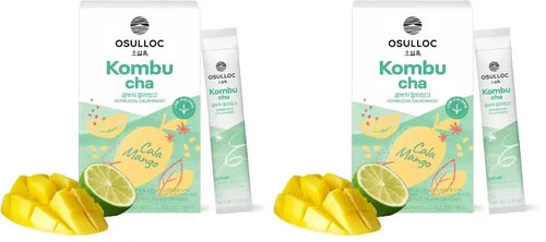 Vista 9 de OSULLOC Kombucha Tea ApplePine (piña y manzana), bebida espumosa en polvo, sin azúcar añadida, 10 varillas, 1.76 onzas