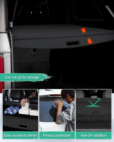 Vista 3 de Powerty Cubierta de carga para Ford Bronco de 4 puertas, tapa dura y blanda 2021-2024 2025, cubierta de maletero con protección de seguridad