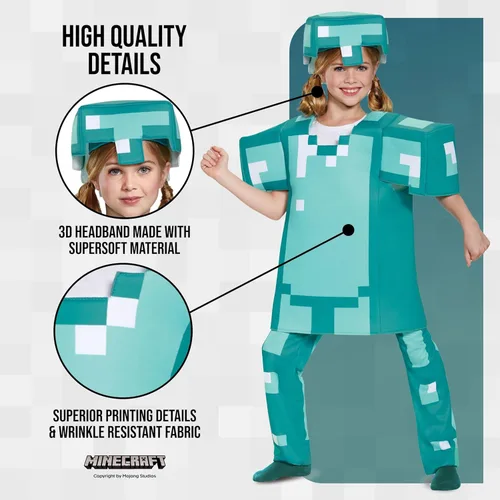 Vista 4 de Disfraz de Halloween de Minecraft Armor Deluxe para niños