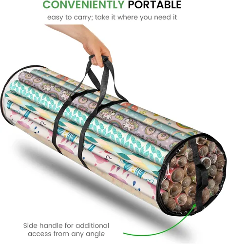 Vista 7 de ZOBER - Bolsa de almacenamiento para papel de regalo de Navidad