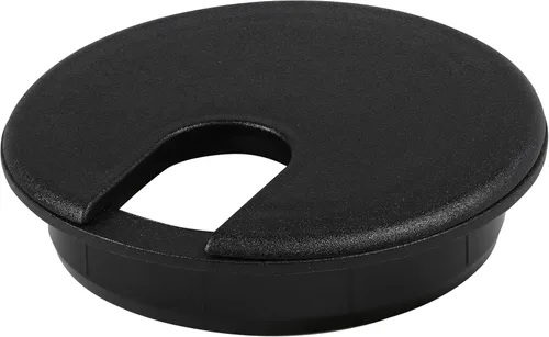 Vista 11 de Rok Hardware 2" (51 mm) Negro Redondo Escritorio Escritorio Puerto Cable Cable Cable Organizador Agujero Cubierta Ojal, ROKRG2BLK