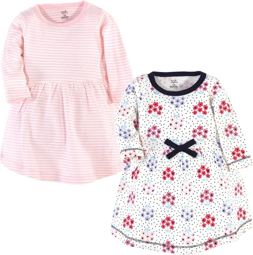 Vista 28 de Touched by Nature - Vestidos de manga corta y manga larga de algodón orgánico para niñas pequeñas, bebés y mujeres Manga larga con flores abstractas