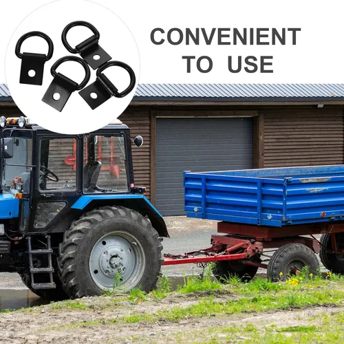 Vista 5 de 4pcs Heavy Duty Trailer D Rings Tie Down Anchors Hooks for Truck Bed Cargo Securing with Mounting Hardware, Utility Trailer Tie Downs for Hitch and