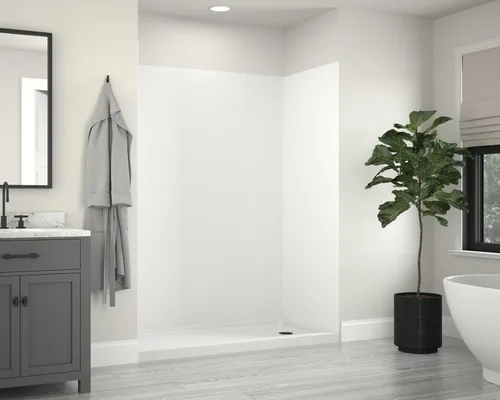 Vista 4 de Miseno MSW786032 ReadySet 60" X 32" X 78" Kit de Pared para Ducha de Cinco Paneles en Alcove - Blanco Carrara
