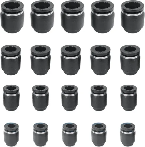 Vista 10 de 10PCS Tubo de 1/2 pulgada OD Tapón neumático Tapón, PPF-1/2 Plástico Push-in Connect Fitting
