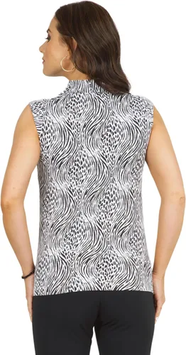 Vista 3 de IBKUL Athleisure Wear 14539 - Polo sin mangas con estampado Alena con protección solar UPF 50+
