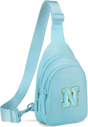Vista 160 de Viverte Pequeña bolsa con inicial para niñas y mujeres, bonita cangurera cruzada de regalo