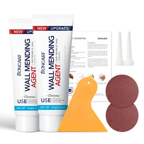 Vista 10 de Kit de reparación de paneles de yeso Boncart, kit de reparación de parches de yeso, parche de reparación autoadhesivo de 2/4/6/8 pulgadas