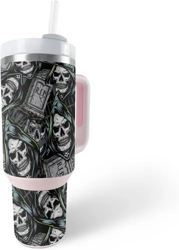 Vista 21 de MightySkins Skin - Vaso de vinilo compatible con Stanley The Quencher H2.0 FlowState de 40 onzas, joya morada, protectora, duradera y única, fácil