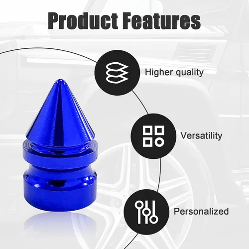 Vista 3 de Ziciner 4 piezas de tapas para válvulas de neumáticos de automóvil, accesorios de aleación de aluminio con espigas para neumáticos, cubiertas