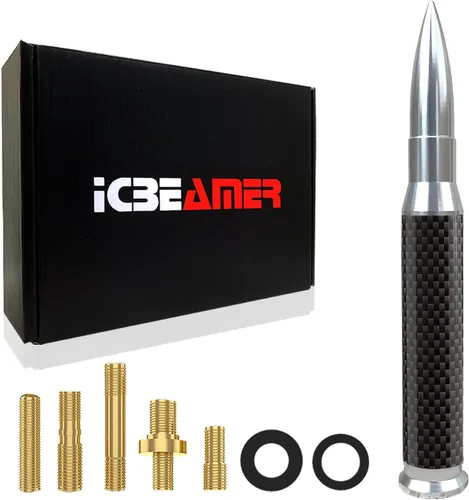 Vista 108 de ICBEAMER 3 inch / 76 mm MINI Mexican Mexico Flag Automotive Antenna with Internal Copper Coil Universal Fit AM/FM Radio Antenna Replacement