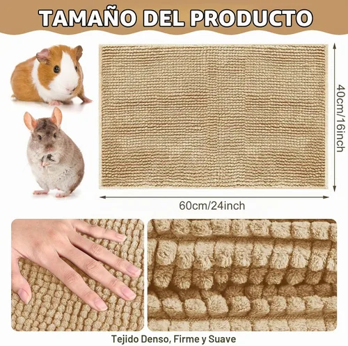 Vista 2 de Amylove 4 piezas de forro para jaula de conejillo de indias, ropa de cama para conejillo de indias, alfombrilla para puerta de perro para patas