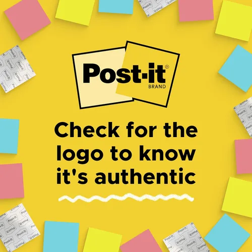 Vista 5 de Post-it Super Sticky Notes, 12 Sticky Note Pads, 3 x 3 in., Ideal for Organization in Your Dorm, Home or Office, Energy Boost Collection