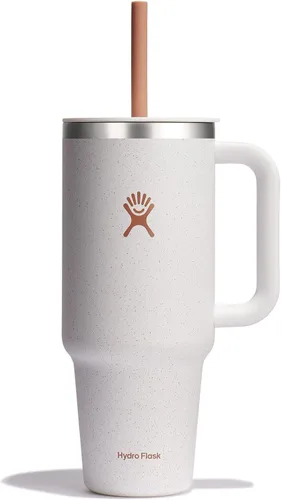 Vista 53 de Hydro Flask Vaso de Viaje de 40 Oz con Asa, Tapa y Pajita - Acero Inoxidable Aislado en 40 Oz Birch