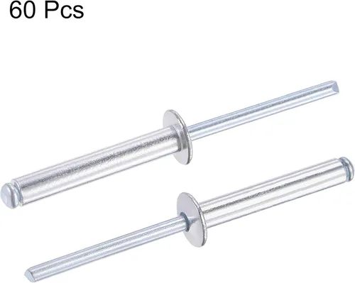 Vista 4 de uxcell Remaches ciegos, remaches de aluminio para tirar de remaches de decoración de núcleo de 0.197 in de diámetro de 1.181 in de longitud